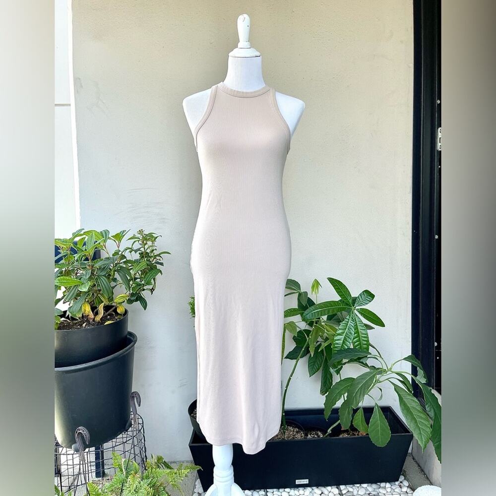 🌿 H&M Tank Midi Dress in Cream Blush color, M